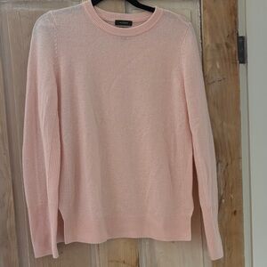 Halogen 100% Cashmere Light Pink Crewneck Sweater